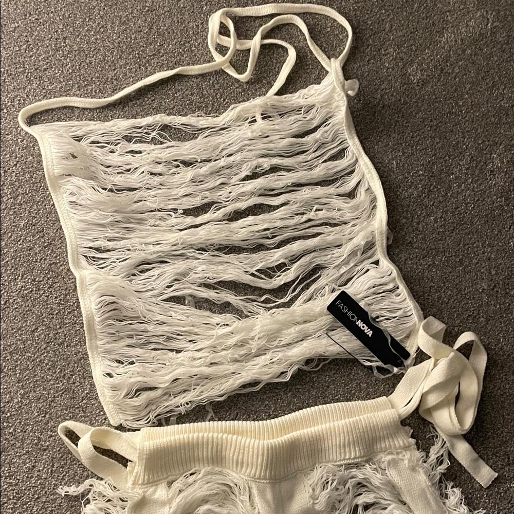 Fashion Nova Crochet Cover Up Set